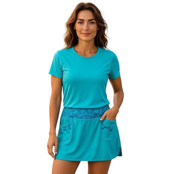 Athleta Blue River Golf Skorts Blue Size L Tall Athletic Tennis Workout Summer - Picture 1 of 12